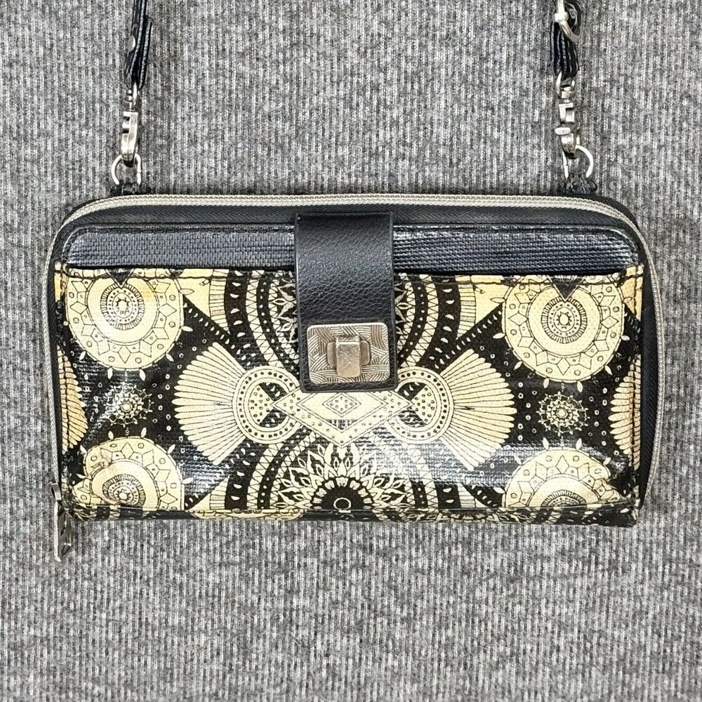 Sakroots Crossbody Wallet Womens Brown Clutch Smart Phone Credit Card Purse